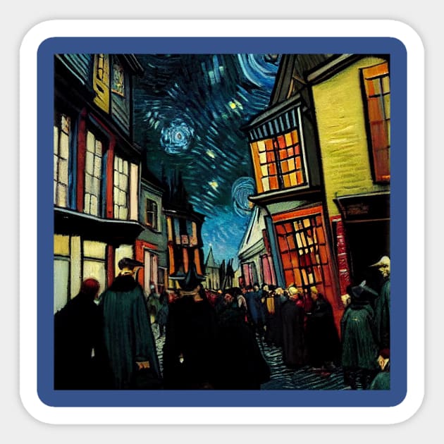 Starry Night in Diagon Alley Sticker by Grassroots Green